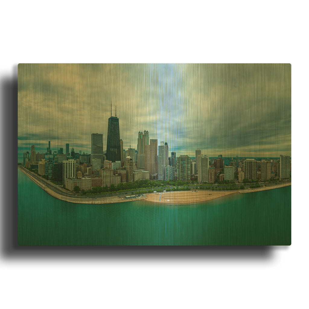 'Wonderful Chicago Crop' By AKG Gold Metal Wall Art