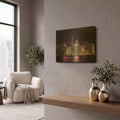 'Good Night Hong Kong Crop' By AKG Gold Metal Wall Art