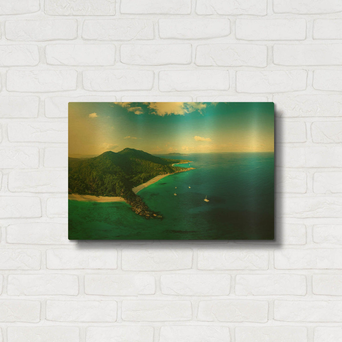 'LaDigue Crop' By AKG Gold Metal Wall Art