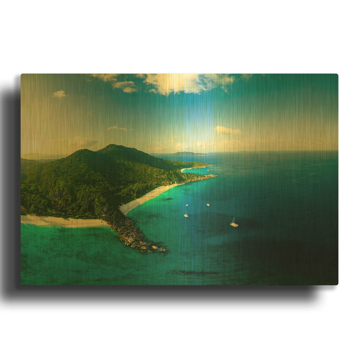 'LaDigue Crop' By AKG Gold Metal Wall Art