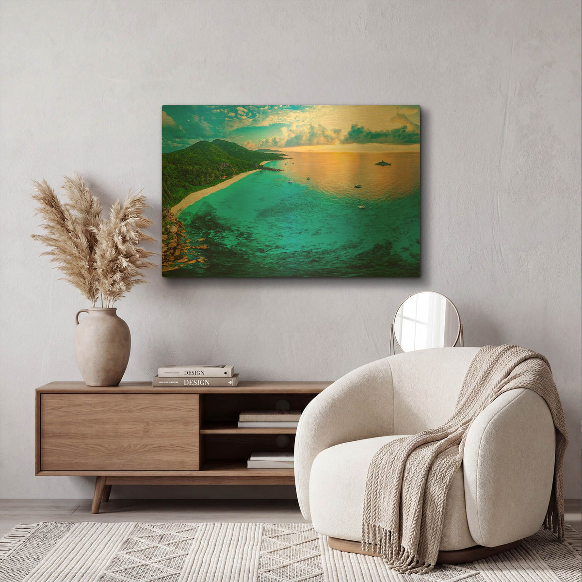 'LaDigue 2 Crop' By AKG Gold Metal Wall Art