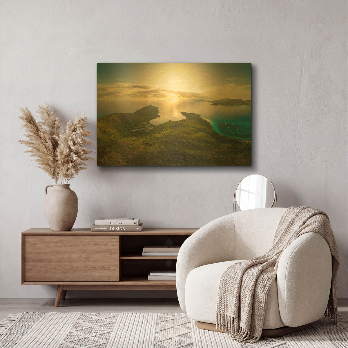 'Seychelles - Inside Curios Island Crop' By AKG Gold Metal Wall Art