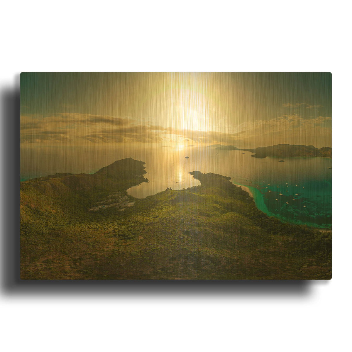 'Seychelles - Inside Curios Island Crop' By AKG Gold Metal Wall Art