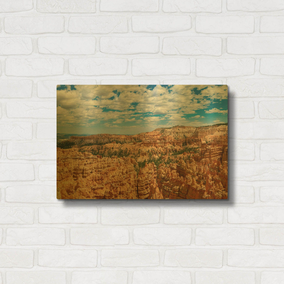 'Utah - Bryce Canyon Crop' By AKG Gold Metal Wall Art