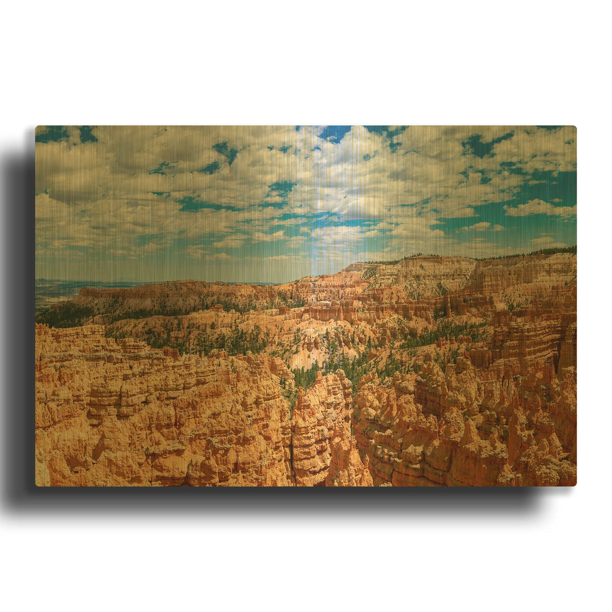 'Utah - Bryce Canyon Crop' By AKG Gold Metal Wall Art