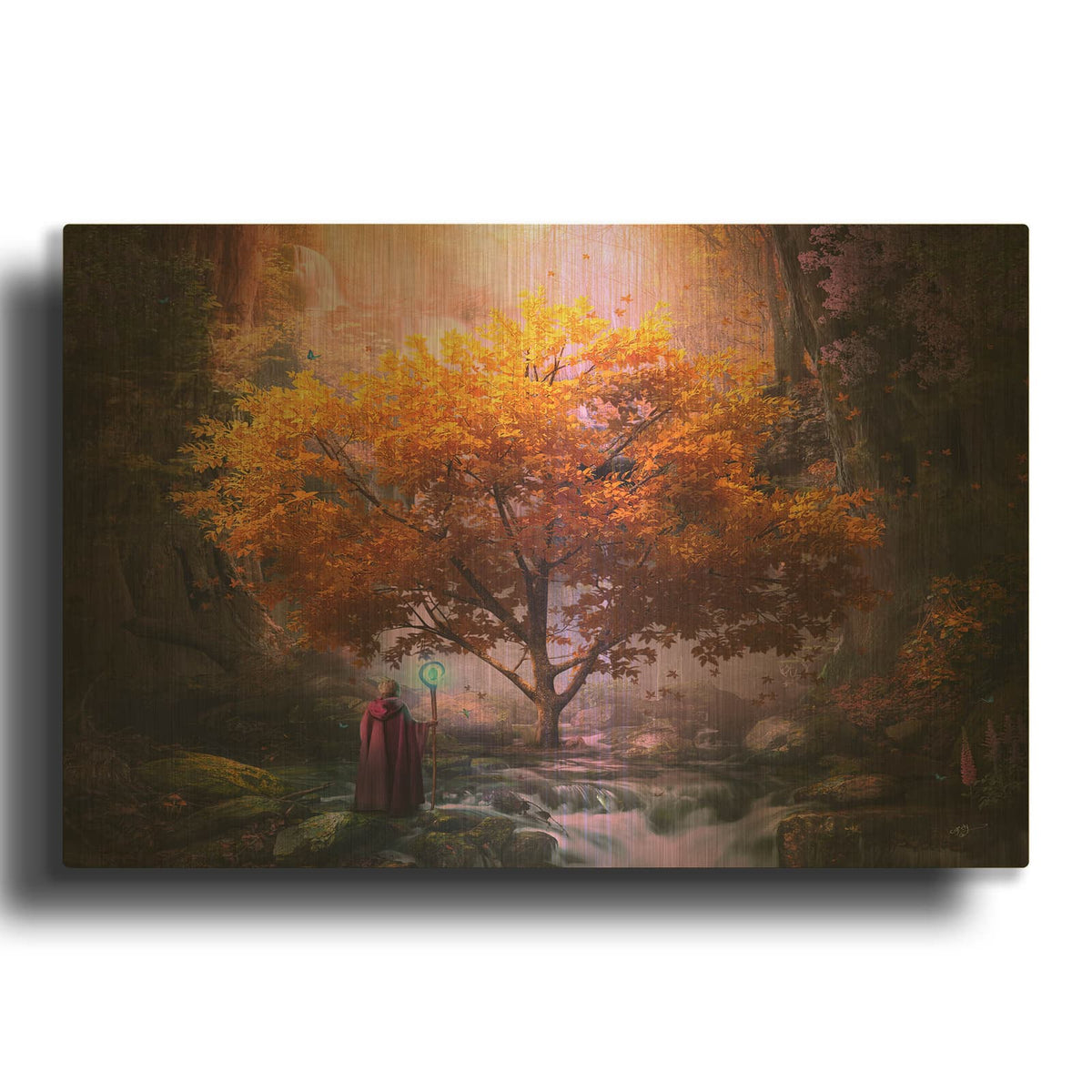 'Woodland Realm' By Cameron Gray Gold Metal Wall Art