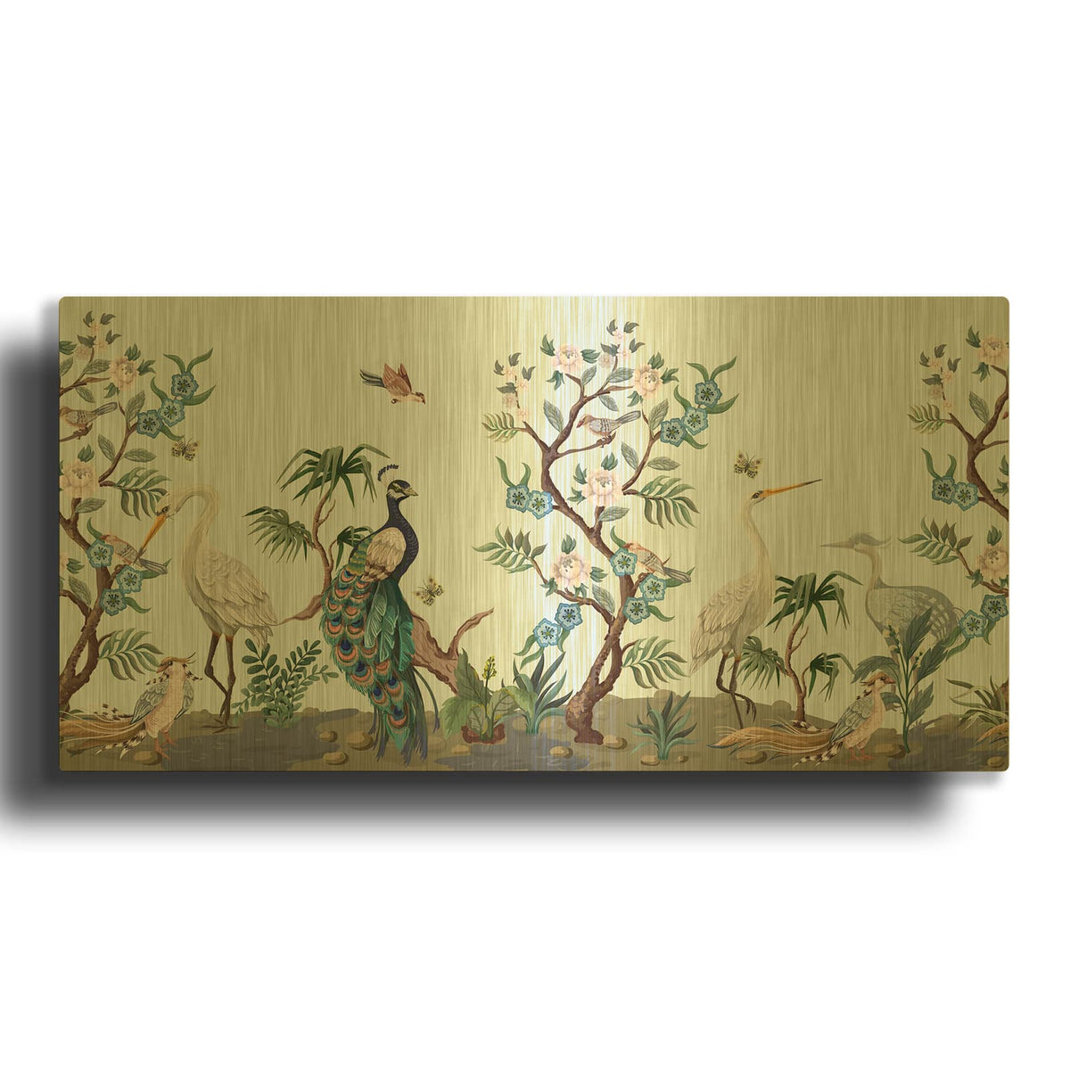 'Florida Bird Garden' By Luxe Gold Metal Wall Art