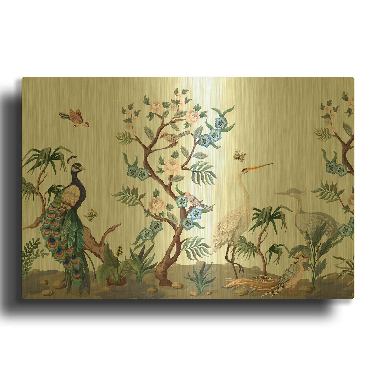 'Florida Bird Garden Crop' By Luxe Gold Metal Wall Art