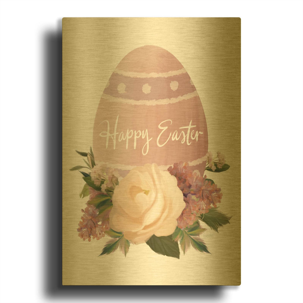 'Happy Easter' By House Fenway Gold Metal Wall Art