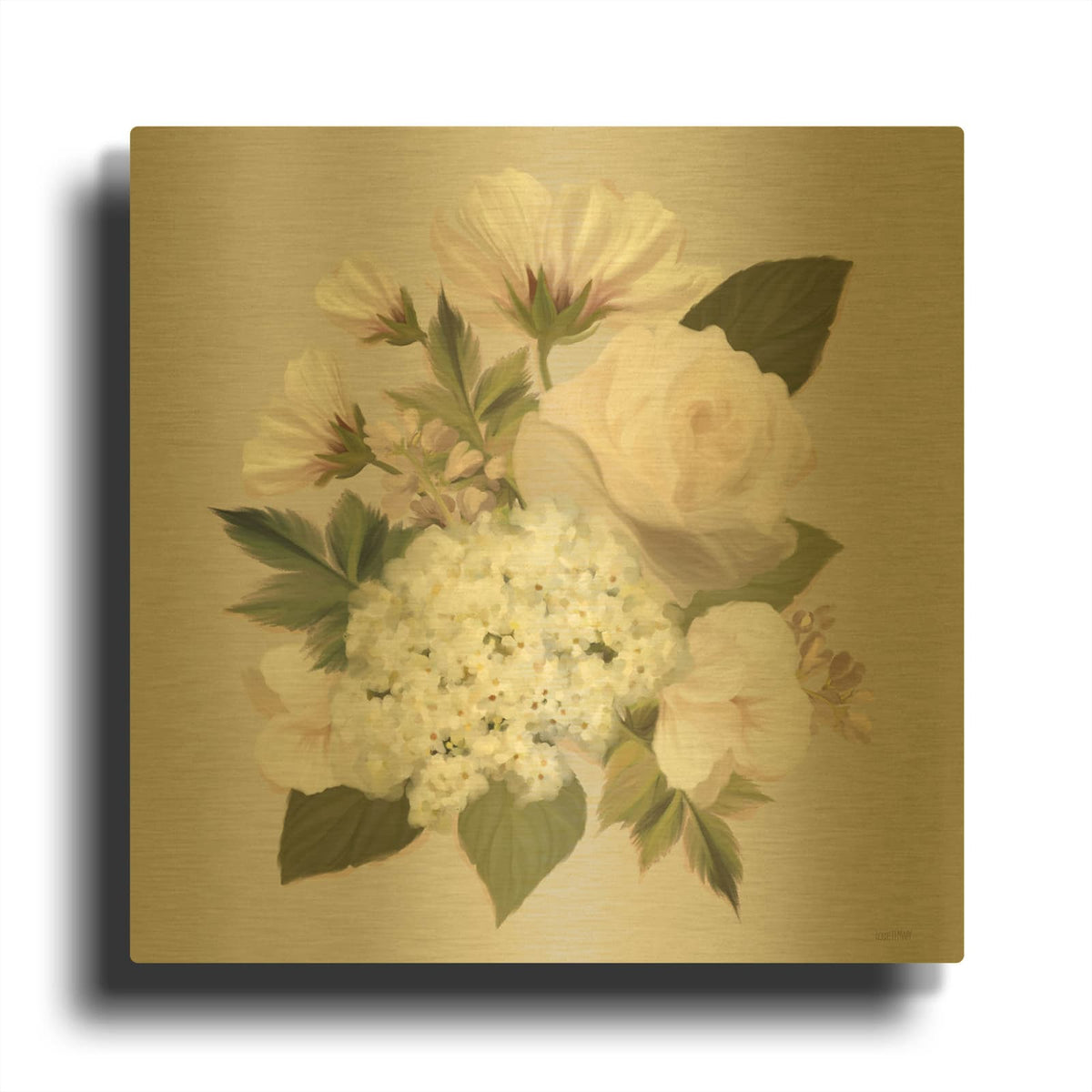 'Heirloom Bouquet' By House Fenway Gold Metal Wall Art
