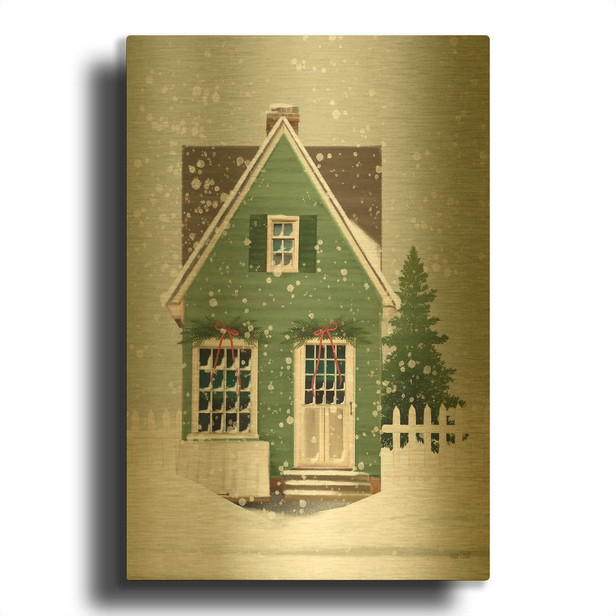 'Holiday Home' By House Fenway Gold Metal Wall Art