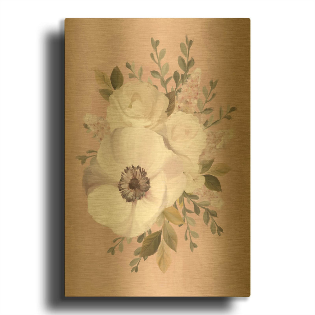 'Pink Lover Bouquet' By House Fenway Gold Metal Wall Art