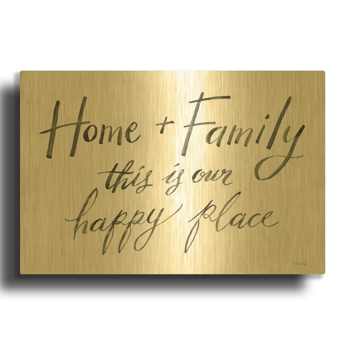 'Home + Family I' By Cindy Jacobs Gold Metal Wall Art