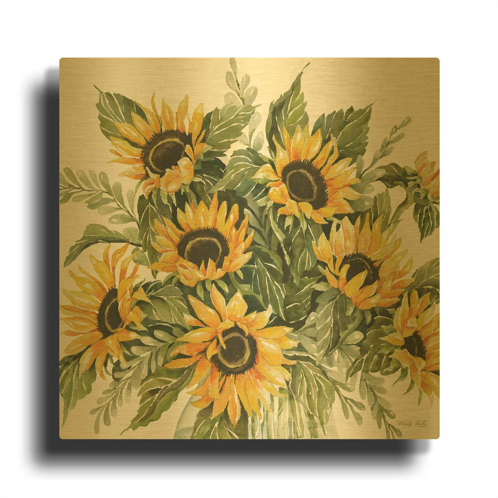 'Sunshine Bouquet' By Cindy Jacobs Gold Metal Wall Art