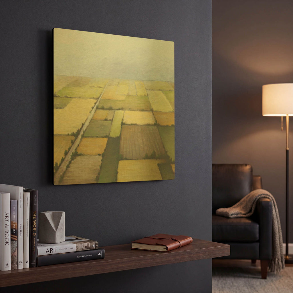 'Farmland From Above' By White Ladder Gold Metal Wall Art