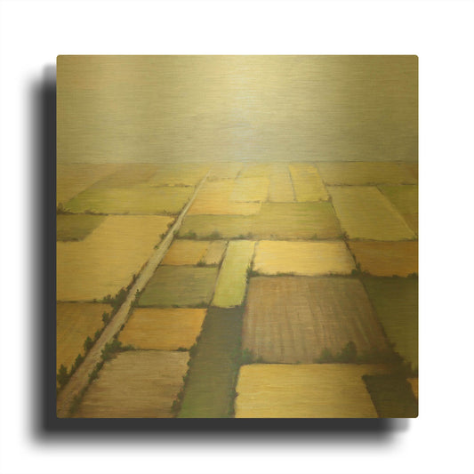 'Farmland From Above' By White Ladder Gold Metal Wall Art
