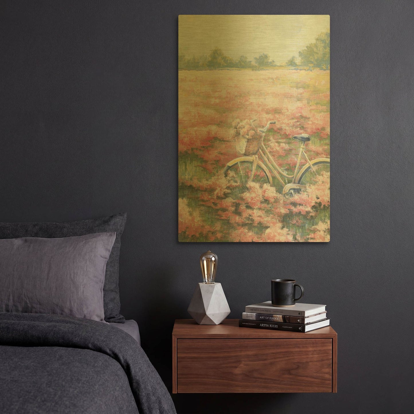 'Field Of Flowers' By White Ladder Gold Metal Wall Art