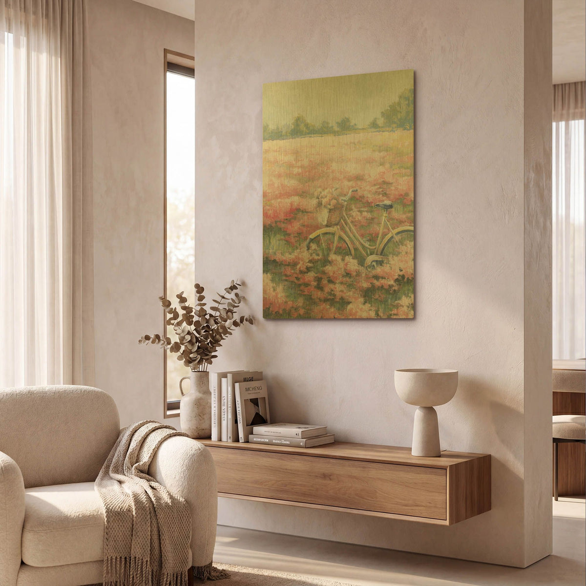 'Field Of Flowers' By White Ladder Gold Metal Wall Art