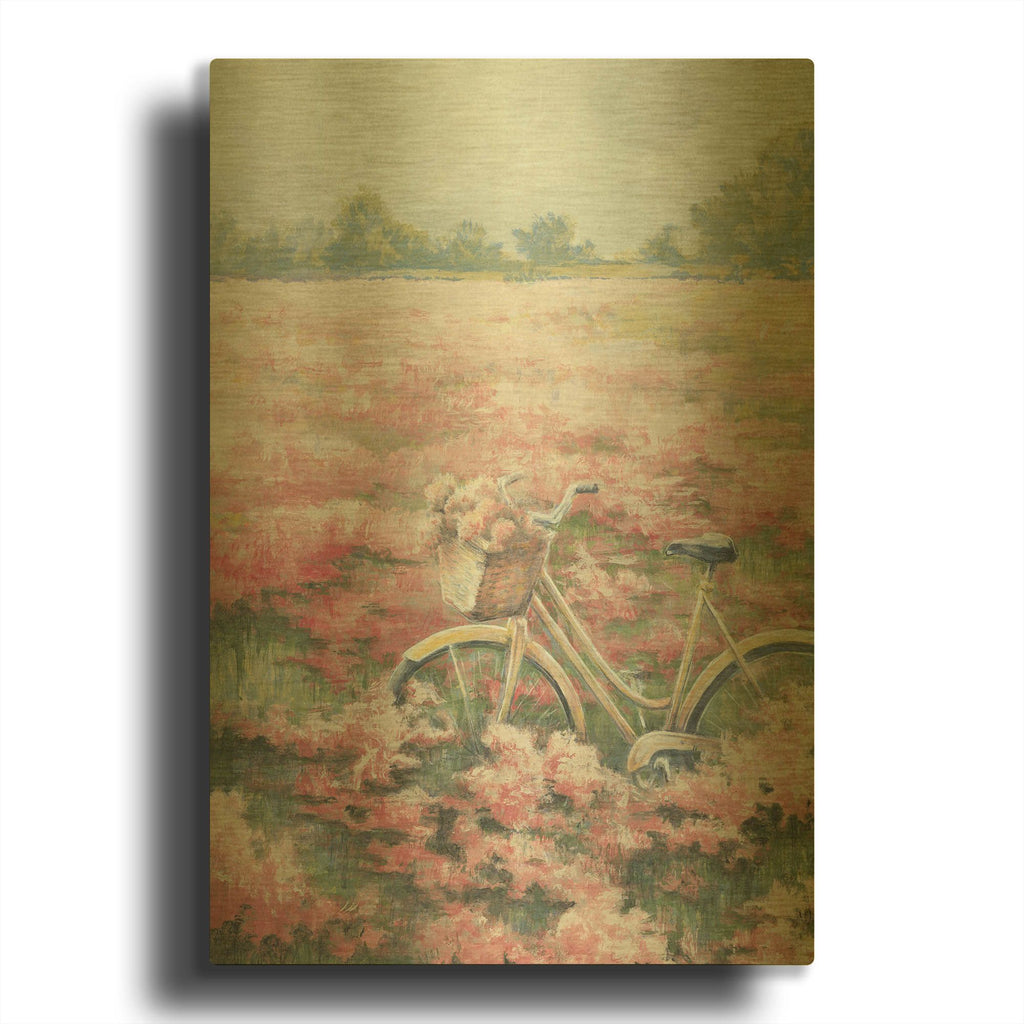 'Field Of Flowers' By White Ladder Gold Metal Wall Art