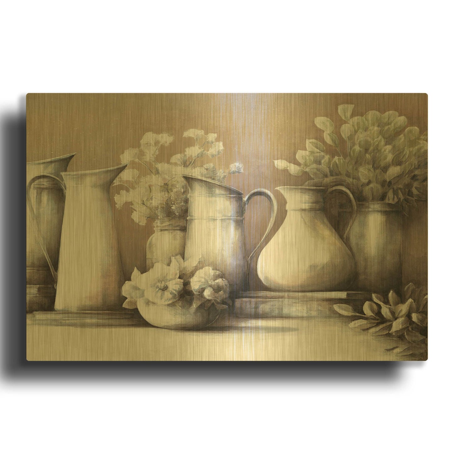 'Neutral Still Life' By White Ladder Gold Metal Wall Art