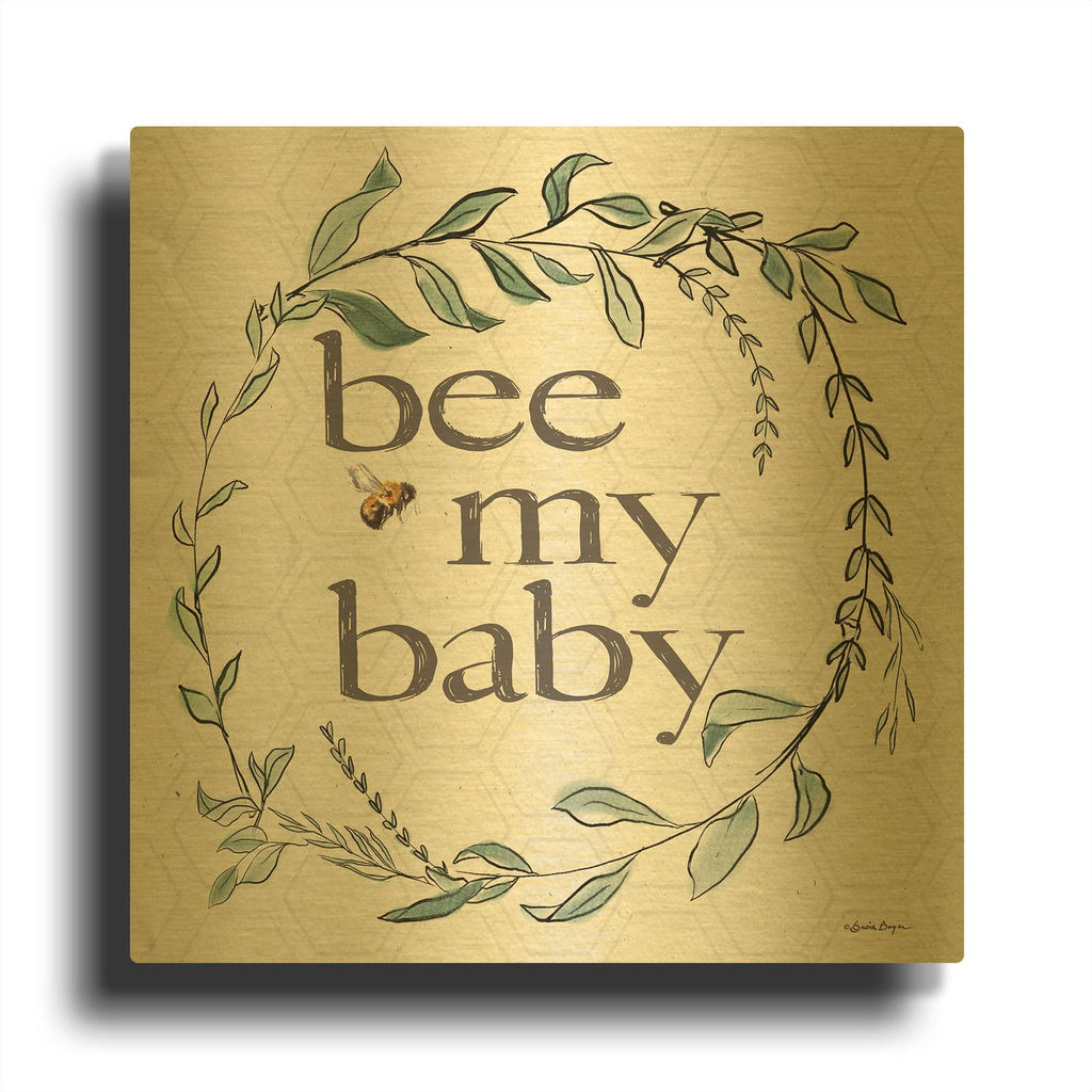 'Bee My Baby' By Susie Boyer Gold Metal Wall Art
