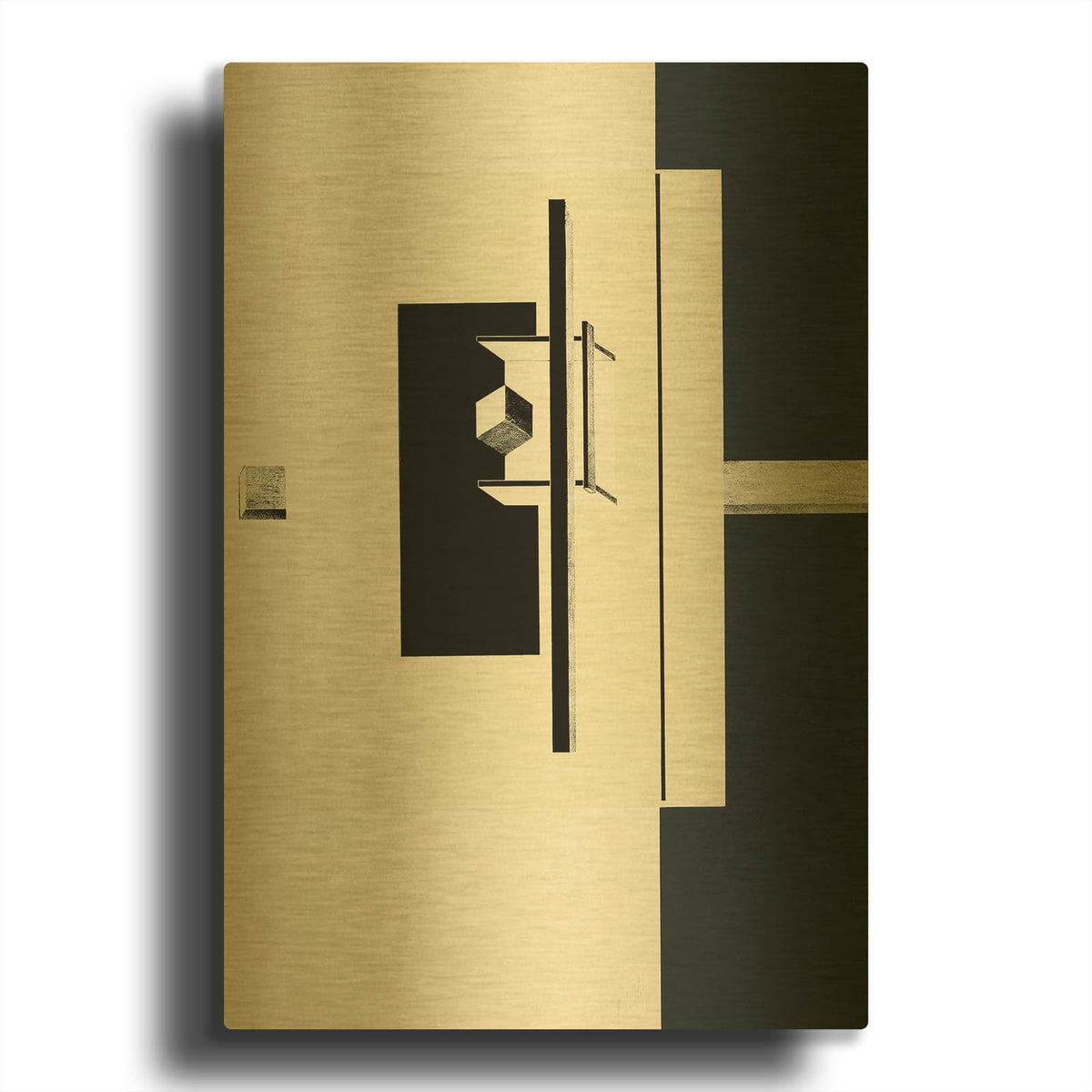 '1o Kestnermappe Proun' By El Lissitzky Gold Metal Wall Art