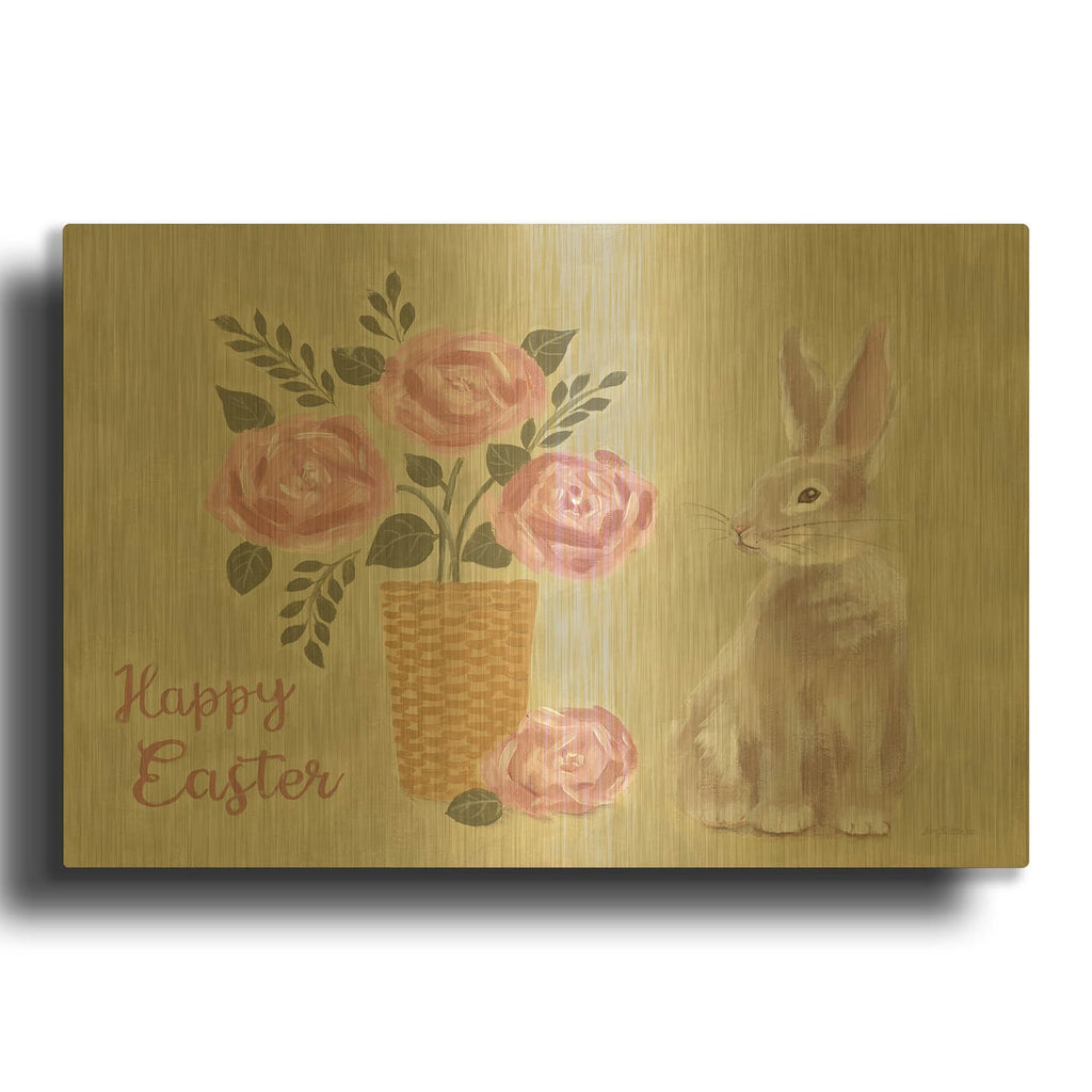 'Happy Easter' By Pam Britton Gold Metal Wall Art