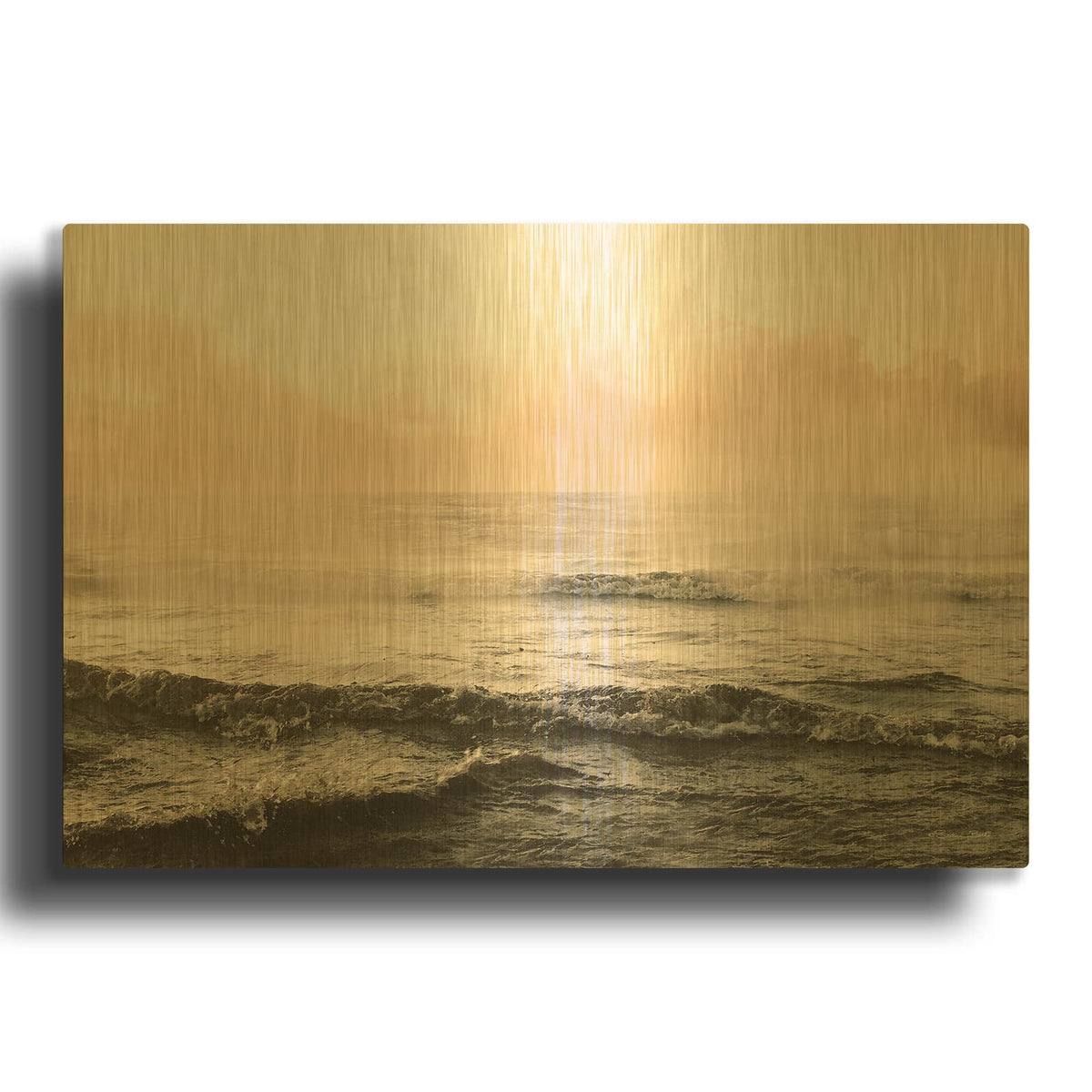 'Moody Ocean' By Susan Ball Gold Metal Wall Art