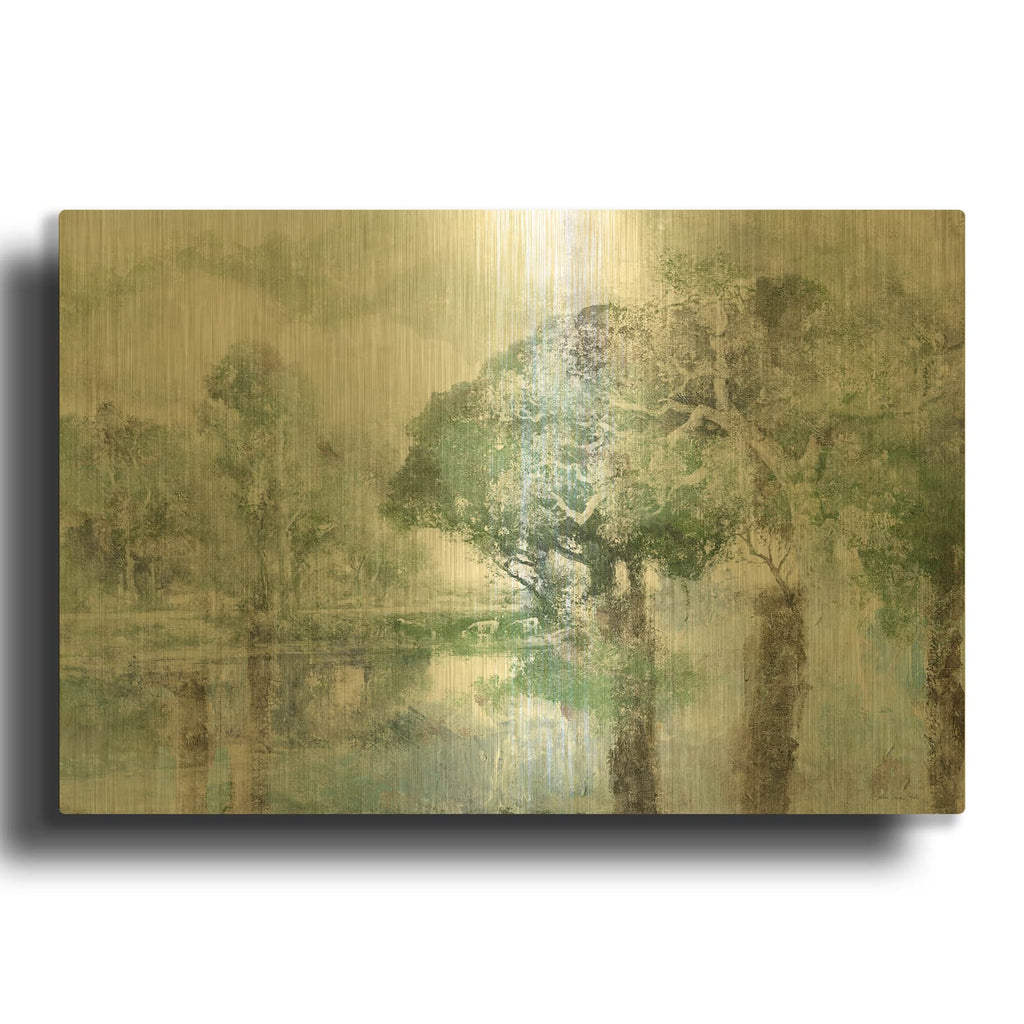 'Behind The Trees 1' By Stellar Design Studio Gold Metal Wall Art