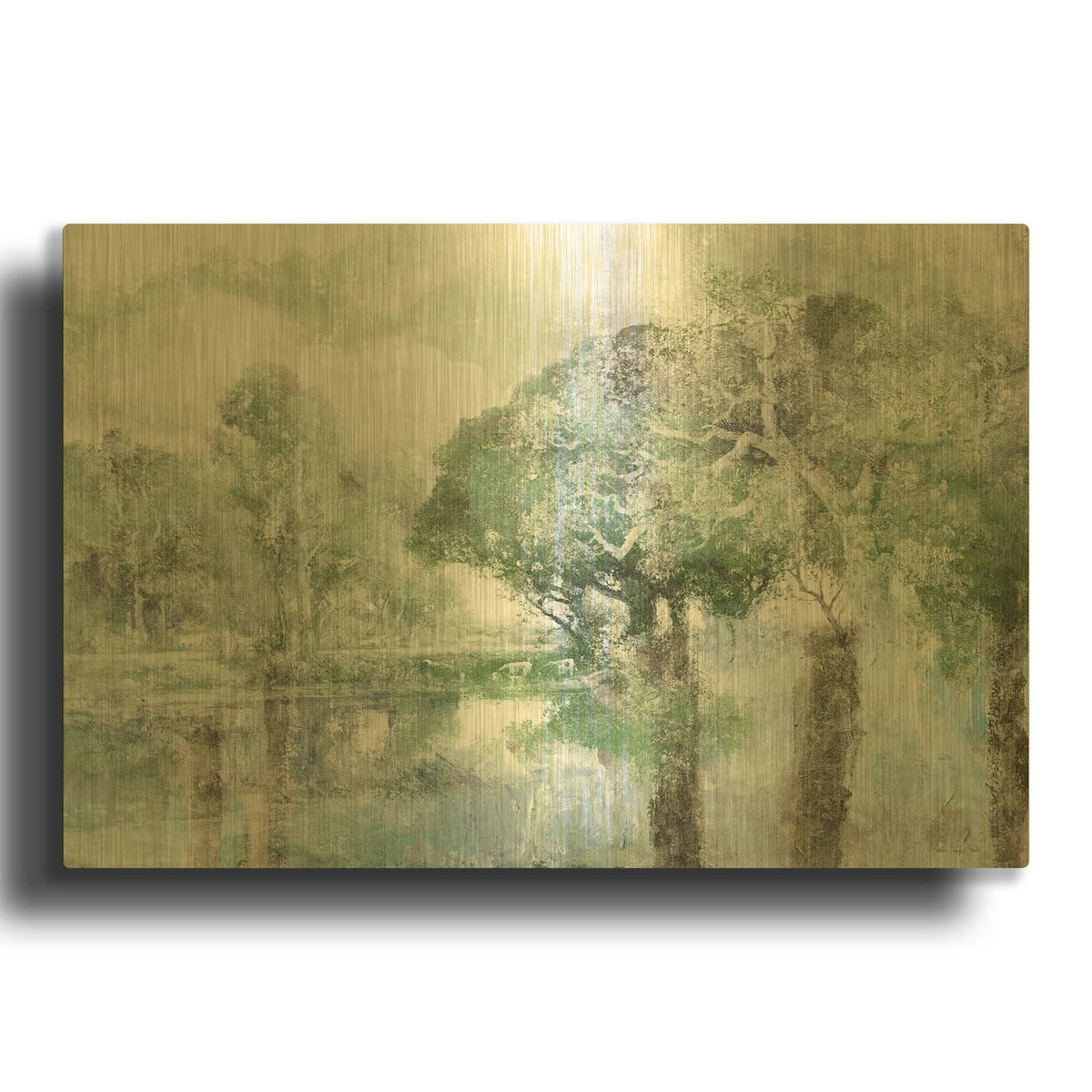'Behind The Trees 1' By Stellar Design Studio Gold Metal Wall Art