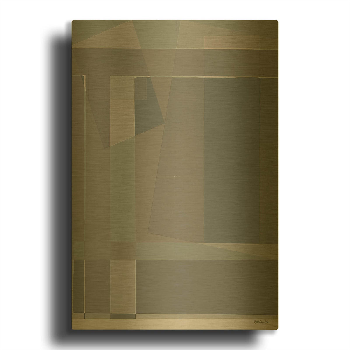 'Blocks I' By Stellar Design Studio Gold Metal Wall Art