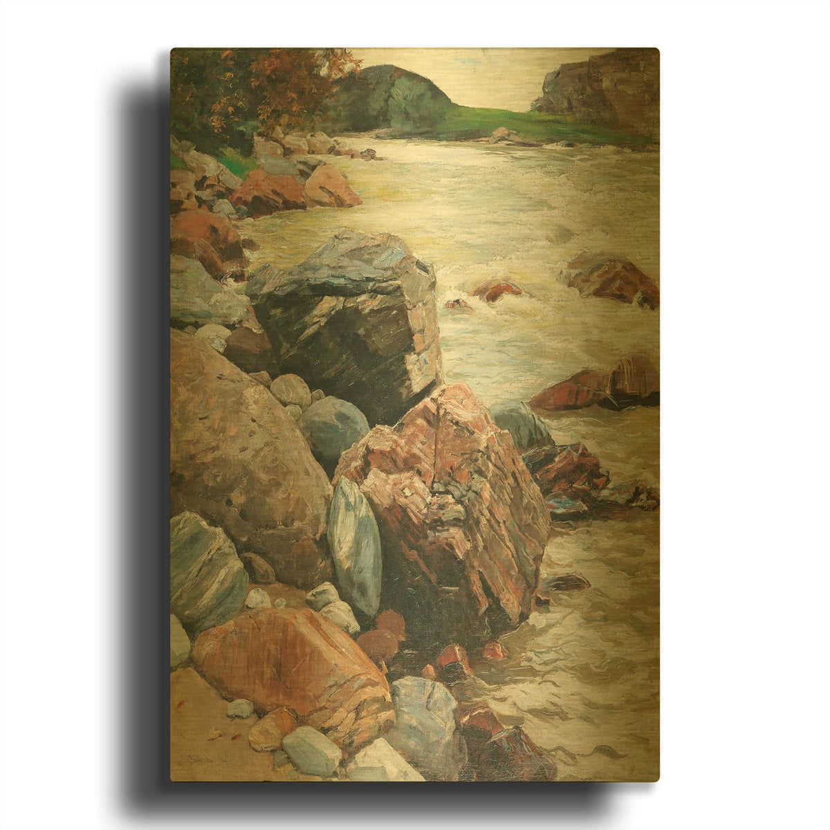 'River Rocks' By Stellar Design Studio Gold Metal Wall Art