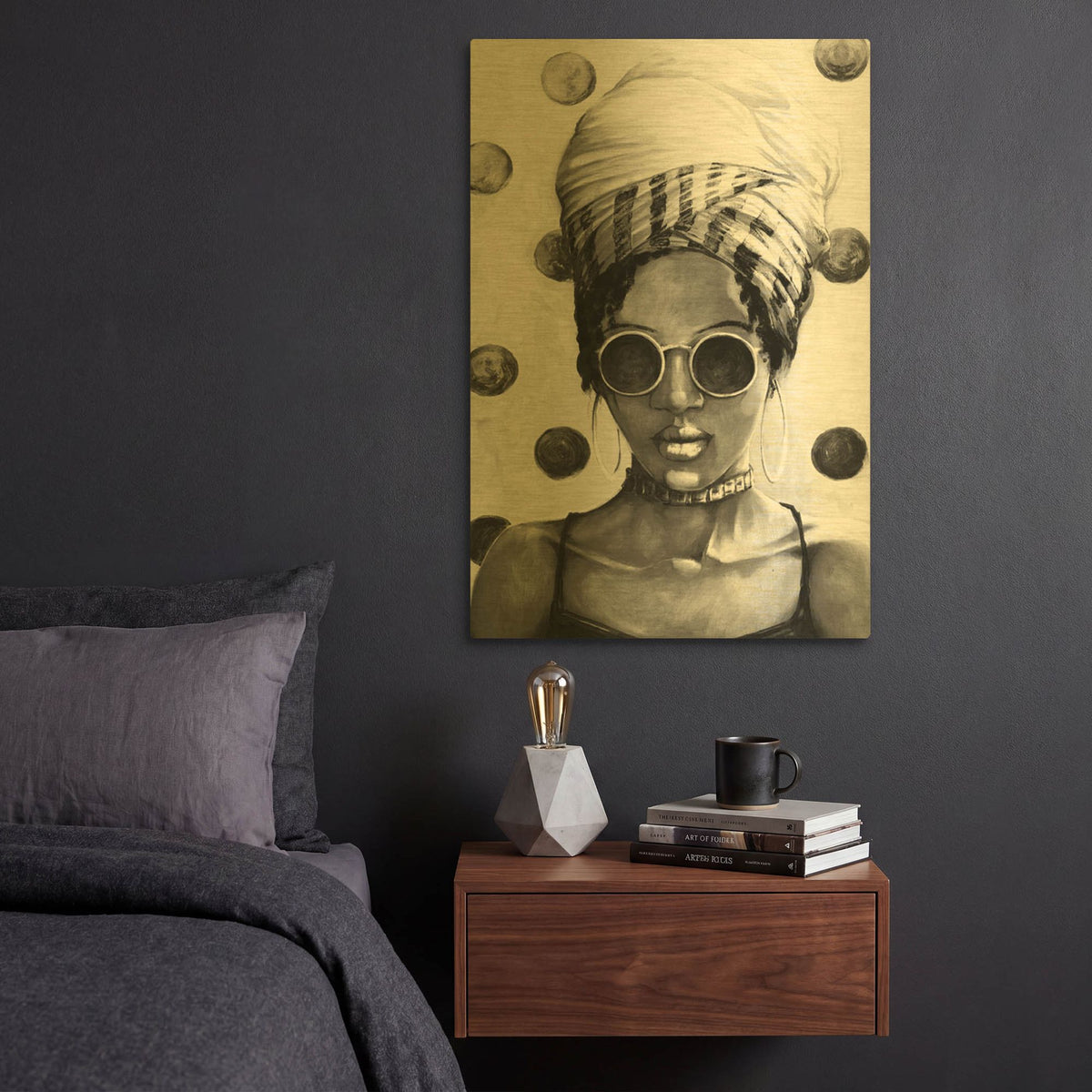 '90s Mood' By Dogwood Portfolio Gold Metal Wall Art