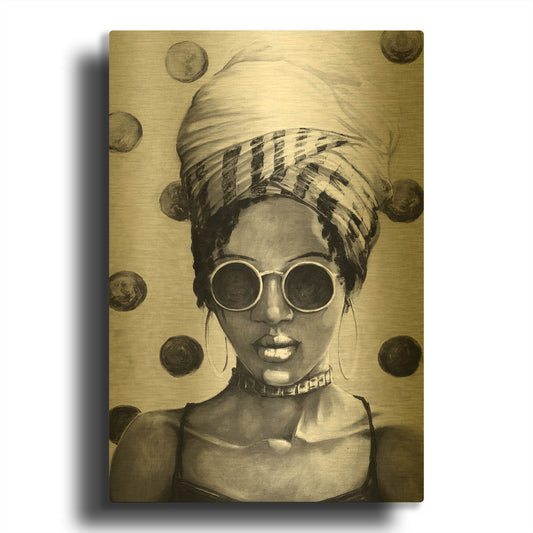 '90s Mood' By Dogwood Portfolio Gold Metal Wall Art