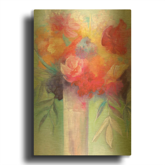 'Bright And Cheery Flowers' By Dogwood Portfolio Gold Metal Wall Art