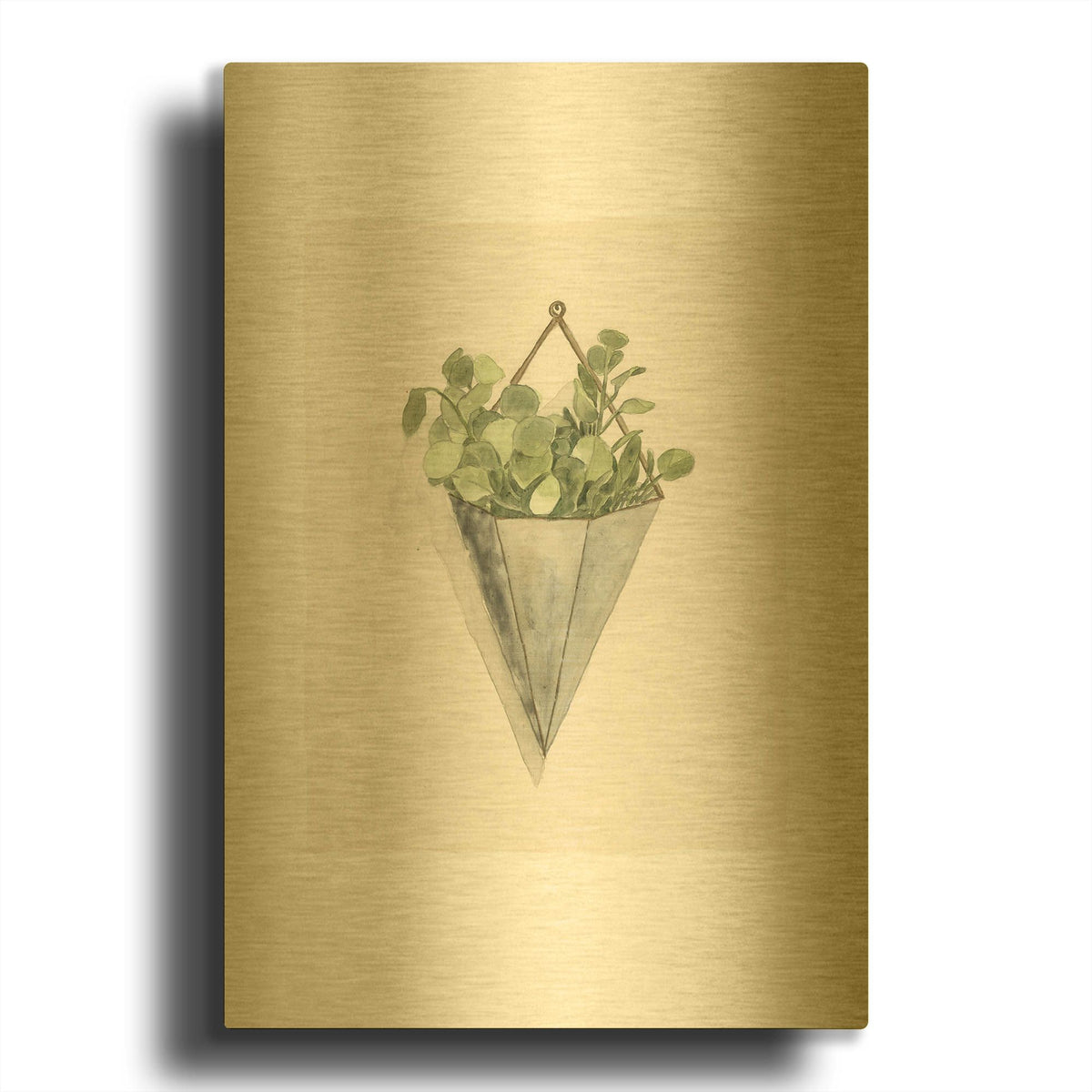 'Eucalyptus Wall Pocket' By Dogwood Portfolio Gold Metal Wall Art