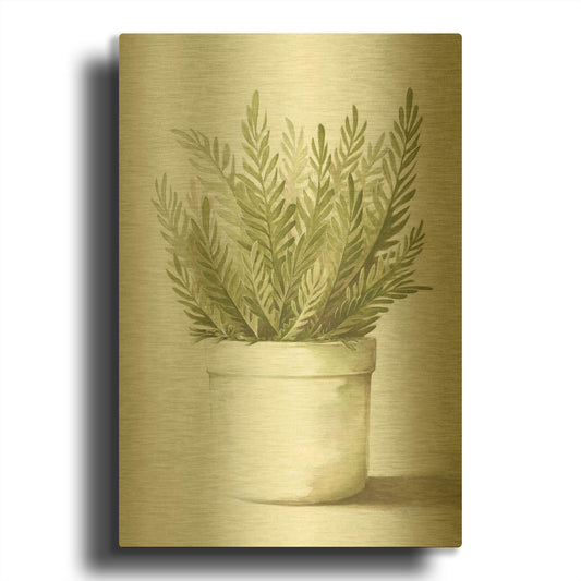 'Potted Fern' By Dogwood Portfolio Gold Metal Wall Art