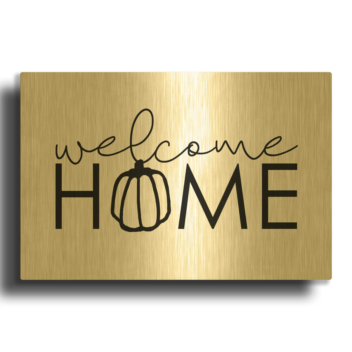 'Welcome Home' By Dogwood Portfolio Gold Metal Wall Art
