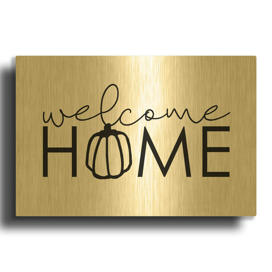 'Welcome Home' By Dogwood Portfolio Gold Metal Wall Art