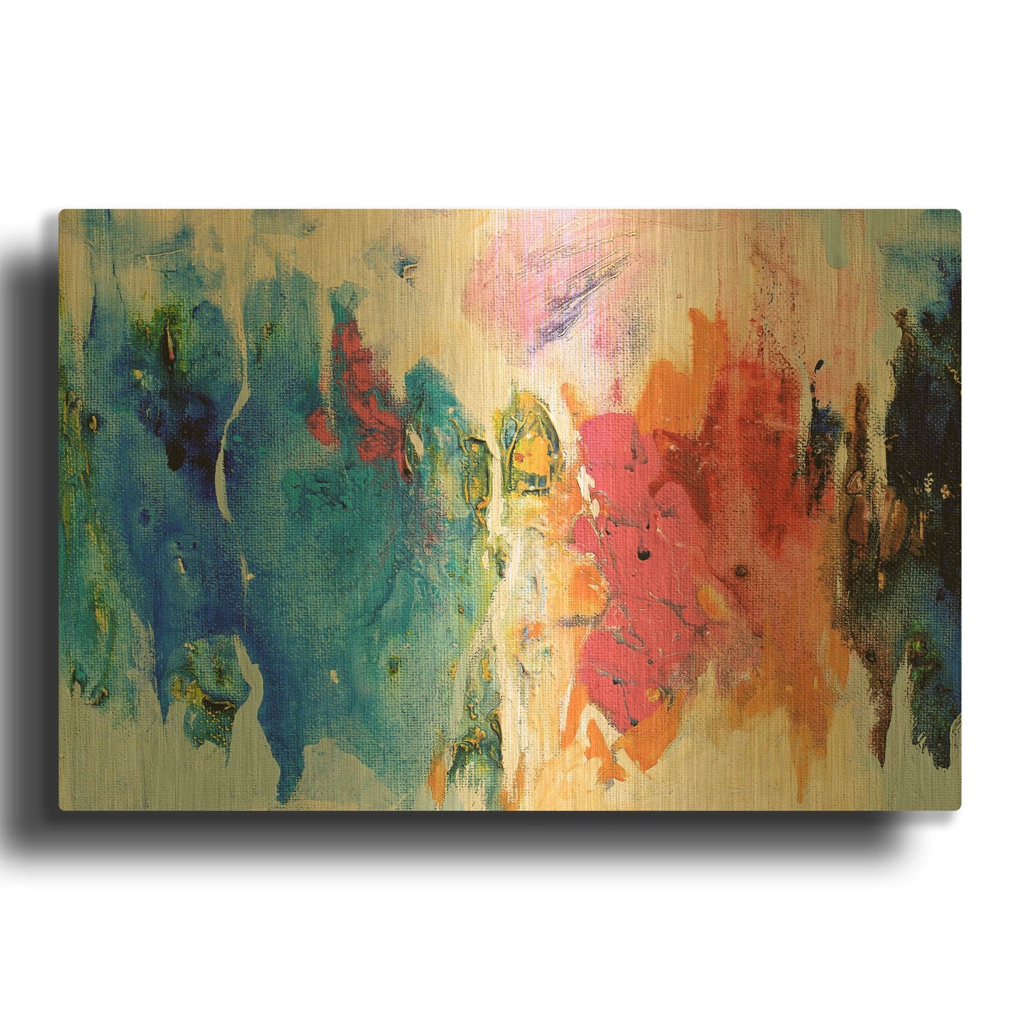 'Abstract Composition 14' By Christov Art Gold Metal Wall Art