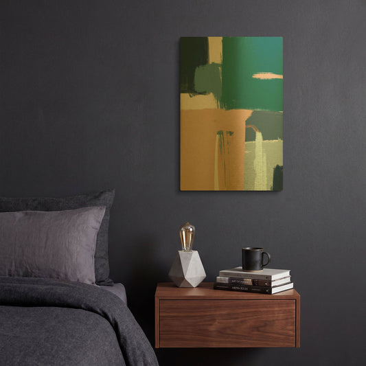 'Abstract Elements' By Christov Art Gold Metal Wall Art