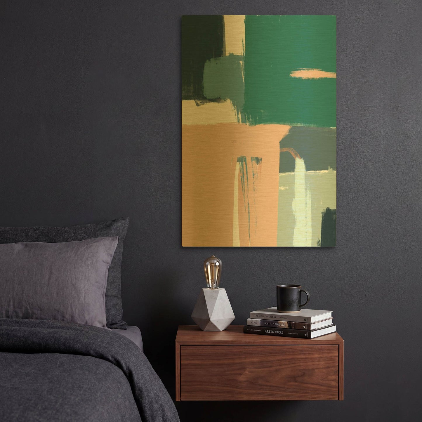 'Abstract Elements' By Christov Art Gold Metal Wall Art