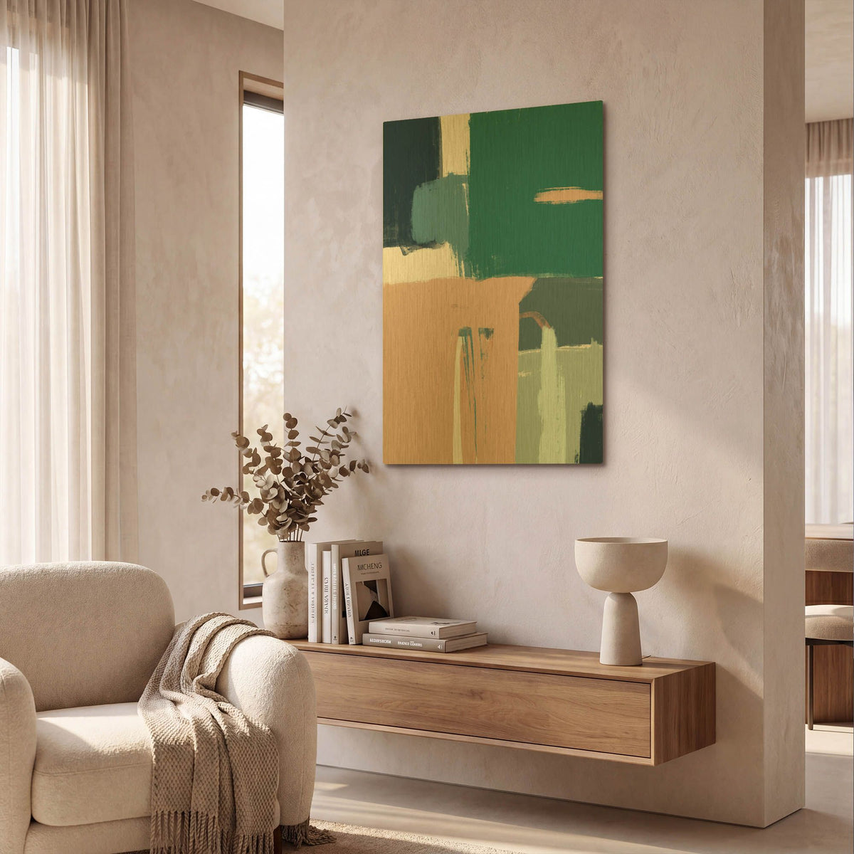 'Abstract Elements' By Christov Art Gold Metal Wall Art