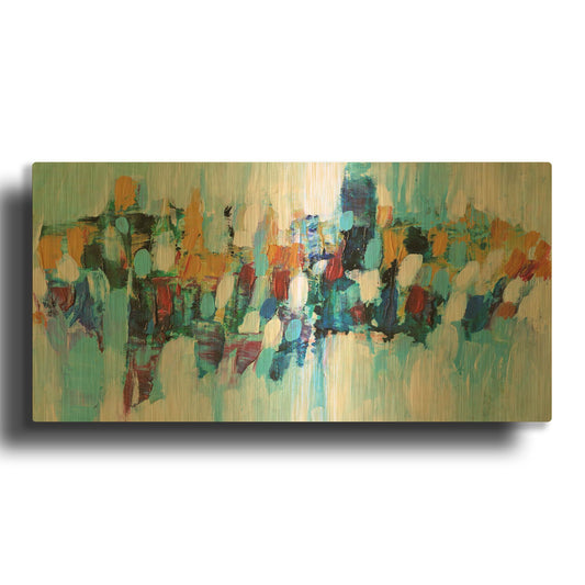 'Abstract Garden 5' By Christov Art Gold Metal Wall Art