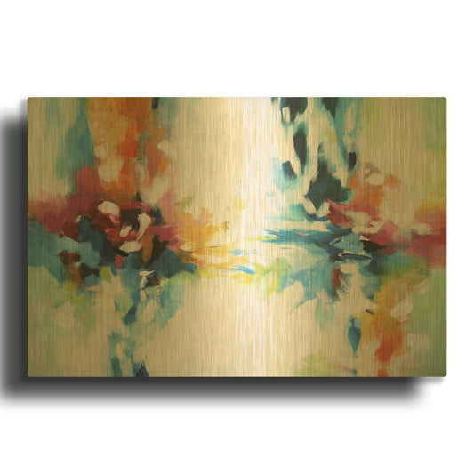 'Abstract Garden 9' By Christov Art Gold Metal Wall Art