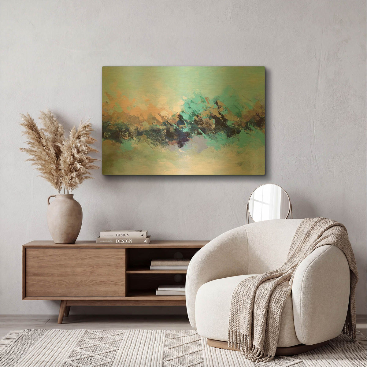 'Abstraction 17' By Christov Art Gold Metal Wall Art