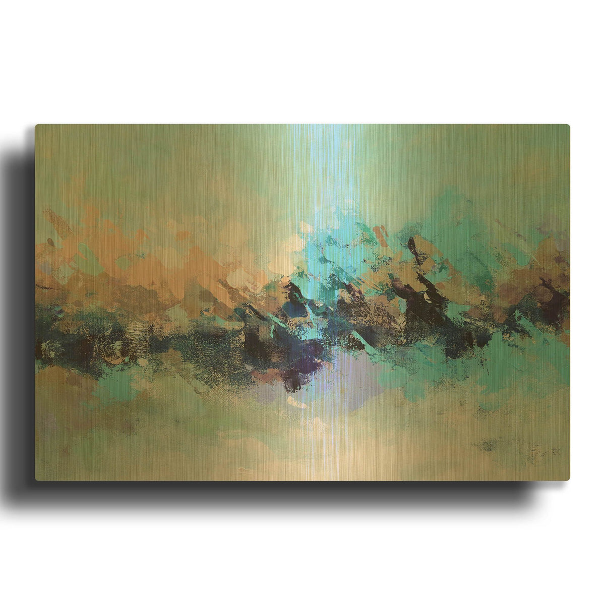 'Abstraction 17' By Christov Art Gold Metal Wall Art