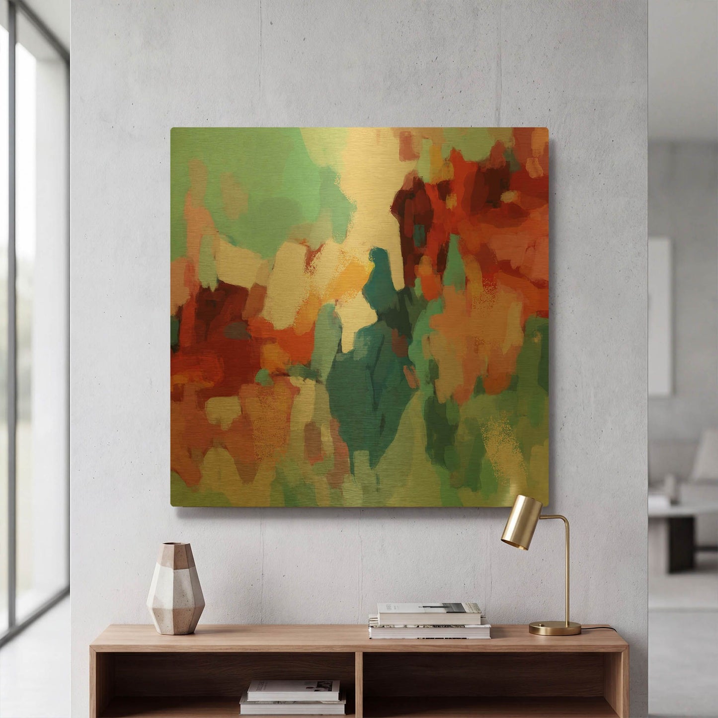 'Abstraction 2' By Christov Art Gold Metal Wall Art