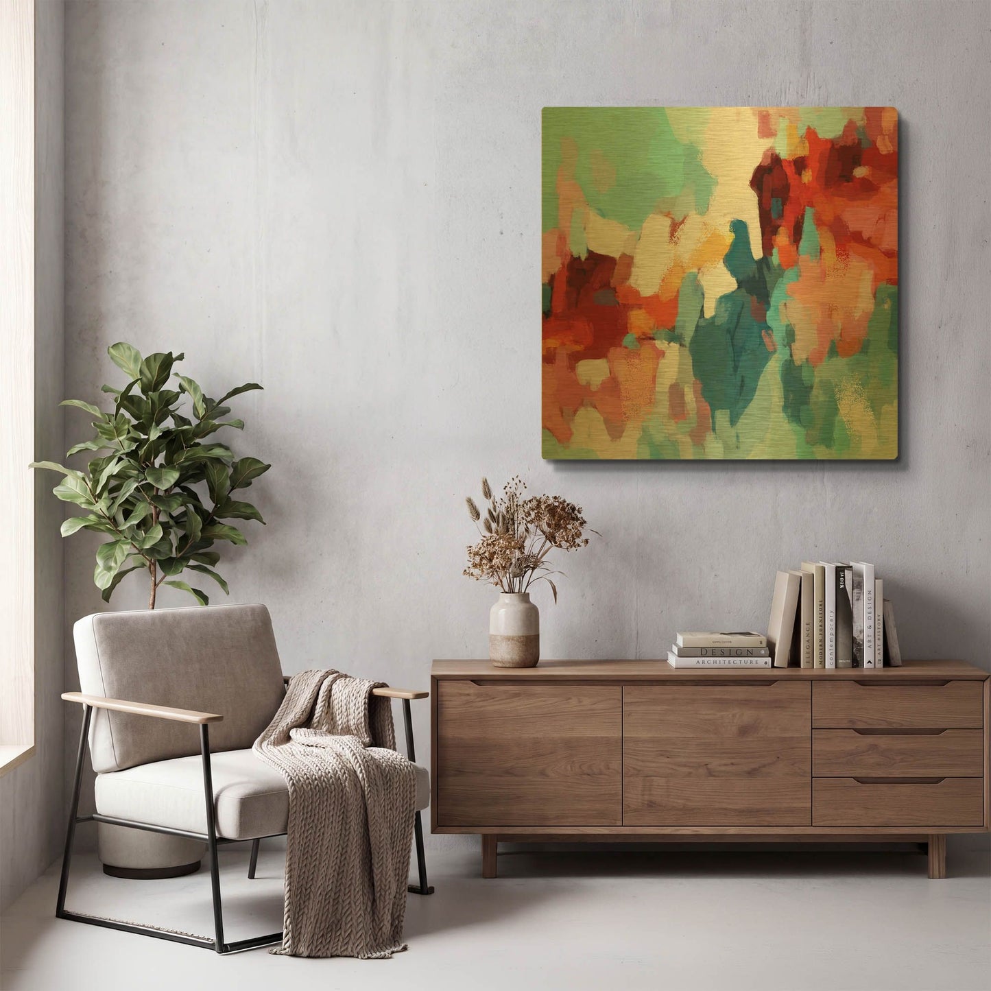 'Abstraction 2' By Christov Art Gold Metal Wall Art