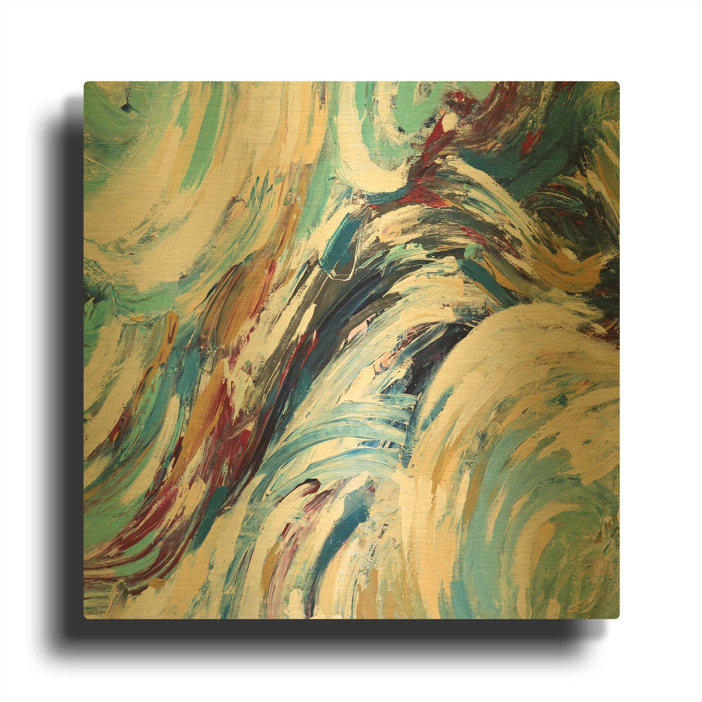 'Abstraction 3' By Christov Art Gold Metal Wall Art
